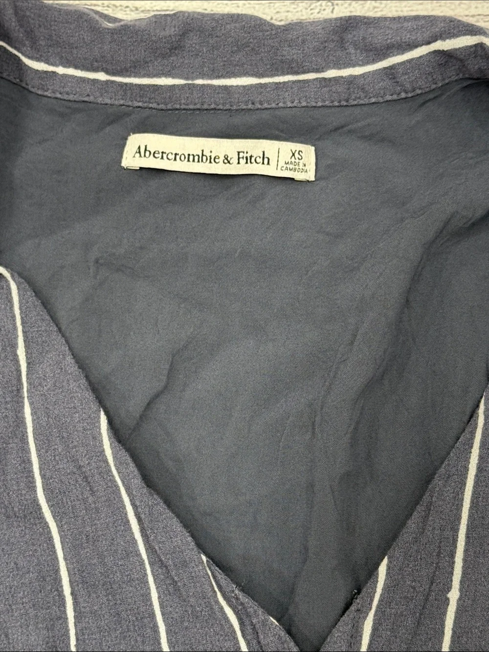 Abercrombie & Fitch Gray Striped Button Front Midi Dress XS